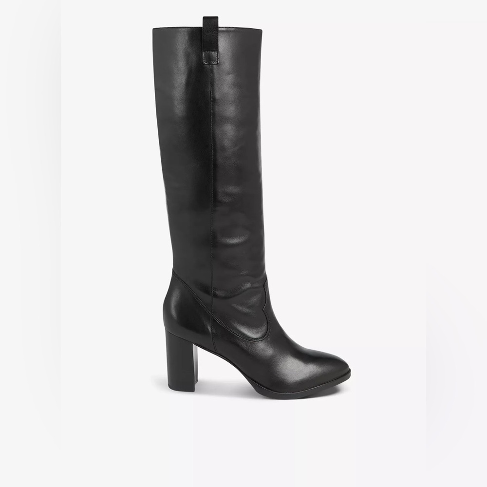 Ted Baker Allisan Leather Knee High Boots • Black Block Heel • Size 40 (US 9)